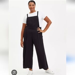 torrid Black Wide-Leg Bib Overalls Jumpsuit